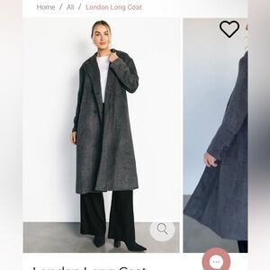 Baltic Børn London Long Coat in Charcoal Gray Herringbone
